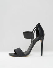 ASOS HYDRA Wide Fit Elastic Detail Heeled Sandals