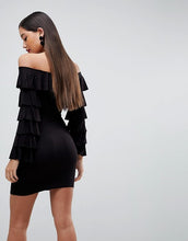 ASOS Bardot Extreme Ruffle Sleeve Bodycon Mini Dress