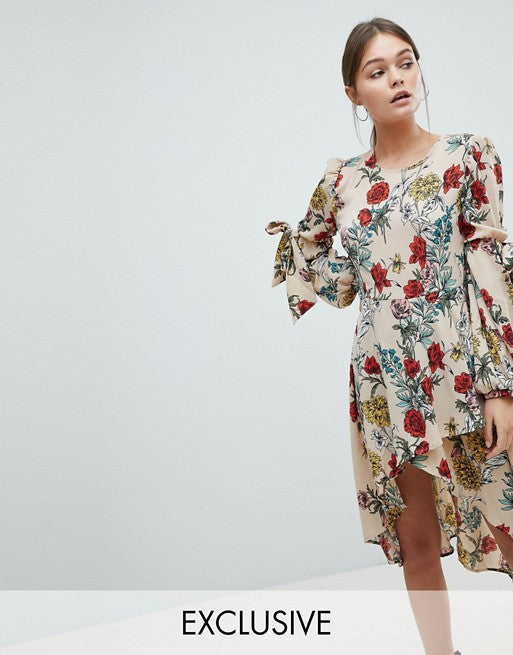 PrettyLittleThing Floral Midi Dress